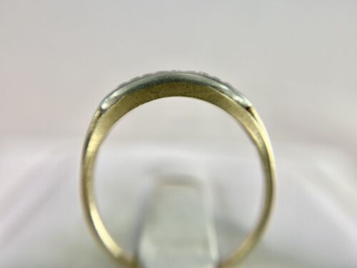 Vintage 14k Yellow Gold Natural Round Single Cut Diamond Wedding Band Ring