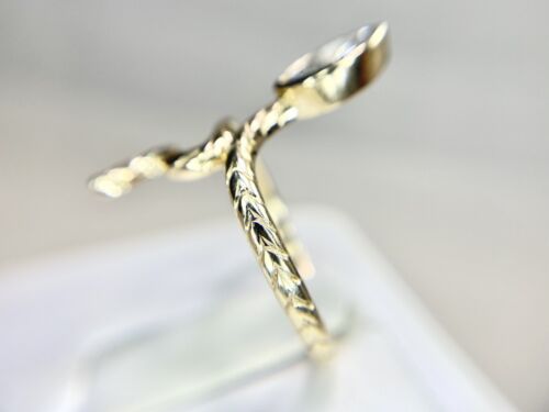 Vintage 14k Yellow Gold Marquise Shape GIA Certified Diamond Snake Ring