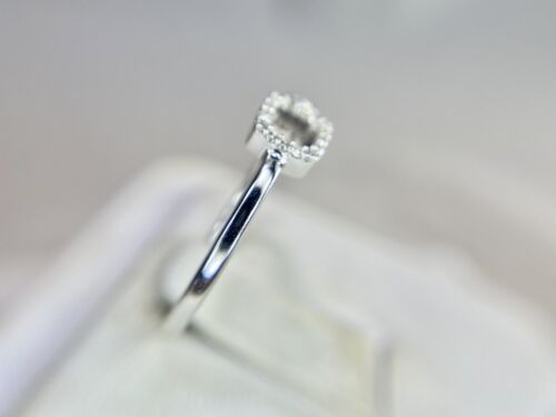 10k White Gold Designer Natural Round Brilliant Diamond Square Shape Pave Ring