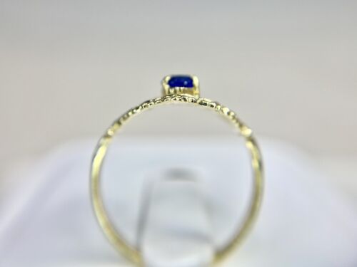 Vintage 14k Yellow Gold Oval Lab Created Blue Sapphire Filigree Cocktail Ring