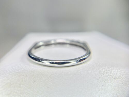 Art Deco 14k White Gold Natural Round Single Cut Diamond Wedding Band Ring