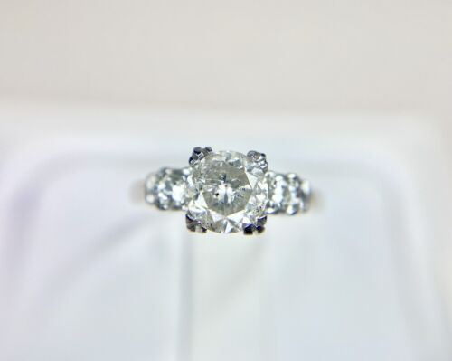 Vintage Art Deco Platinum Natural Round Brilliant Diamond Engagement Ring