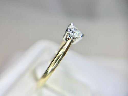 Vintage 14k Yellow Gold Natural Heart Shape Diamond Solitaire Ring