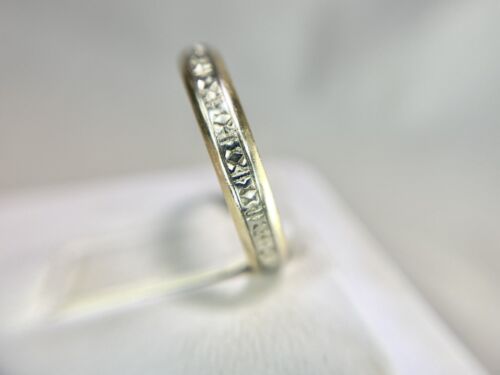 Vintage Art Deco 14k Yellow White Gold Hand Engraved Wedding Band Ring