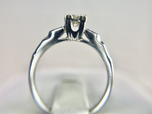 Vintage Art Deco Palladium Old Miner Natural Round Diamond Engagement Ring