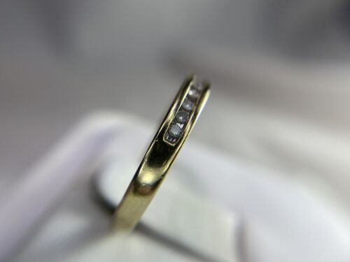 10k Yellow Gold Round Brilliant Diamond Channel Set Wedding Band Ring 