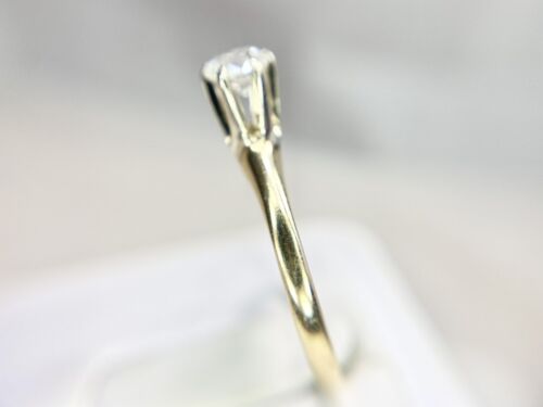 Art Deco 14k Yellow Gold Natural Old European Diamond Solitaire Engagement Ring