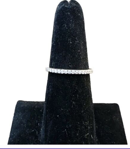 14k White Gold Natural Round Brilliant Diamond Wedding Band Stack Ring 1/4 TCW 