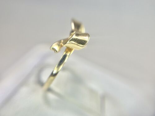 Vintage Designer 14k Yellow Gold Hand Crafted Ribbon Ring