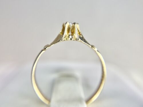 Art Deco 14k Yellow Gold Natural Old European Diamond Filigree Engagement Ring