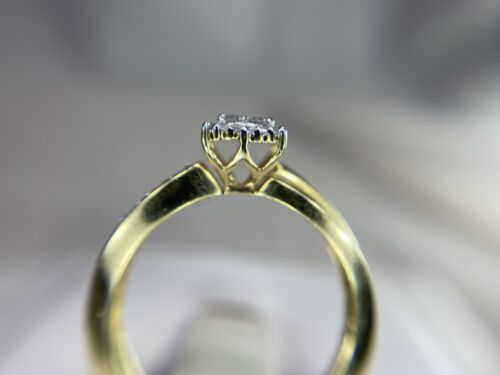 10k Yellow Gold Round Brilliant Diamond Square Cluster Halo Engagement Ring