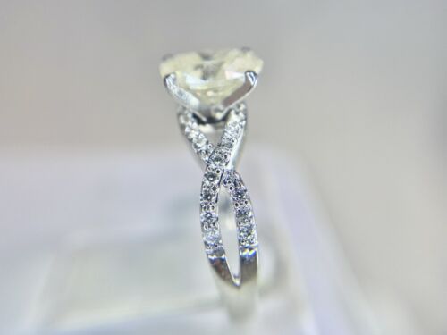 Estate Platinum Oval Shape Round Brilliant Natural Diamond Engagement Ring 1.50 