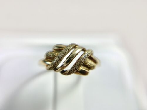 Vintage Estate 10k Yellow Gold Designer Signed Crossover Bypass Ring