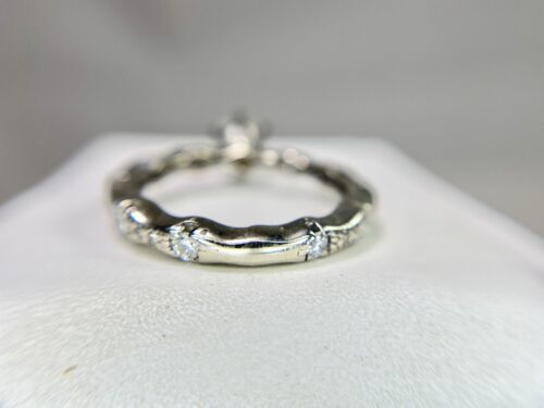 Vintage 14k White Gold Natural Round Brilliant Diamond Engagement Ring 1 ct