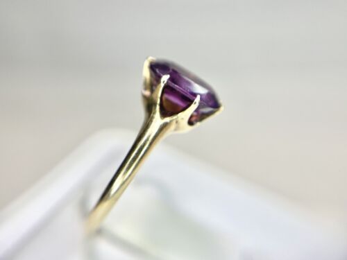 Vintage Victorian 14k Yellow Gold Oval Natural Purple Amethyst Solitaire Ring