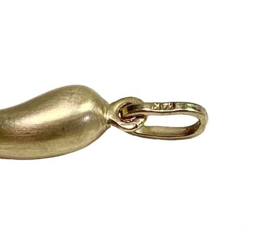 Vintage 14k Yellow Gold Italian Horn Charm Pendant 