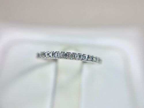 Vintage 10k White Gold Natural Round Diamond Wedding Band Ring