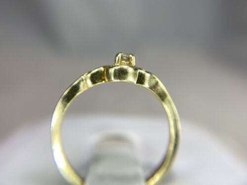 10k Yellow Gold Round Brilliant Natural Diamond Small By-Pass Engagement Ring