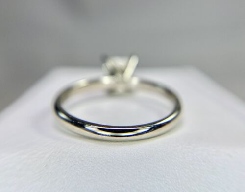 Estate 14k White Gold Princess Cut Natural Diamond Solitaire Big Engagement Ring