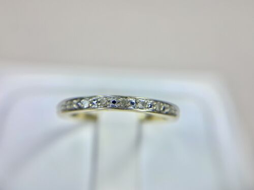 Vintage 10k Yellow Gold Natural Round Diamond Wedding Band Stack Ring