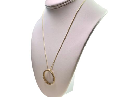 10k Yellow Gold Designer Round Natural Diamond Circle of Life Pendant Necklace