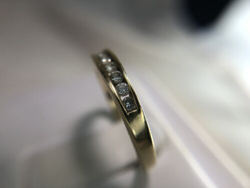 14k Yellow Gold Round Brilliant Natural Diamond Small Wedding Band Ring 1/4 ct