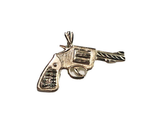 Vintage 14k Yellow Gold Gun Revolver Pendant