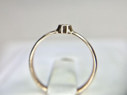 14k Rose Gold Natural Round Small Topaz Bezel Set Ring