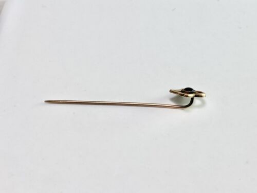 Victorian 10k Yellow Gold Round Rhodolite Garnet Stick Pin