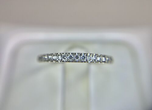 14k White Gold Natural Round Brilliant Diamond Wedding Band Ring