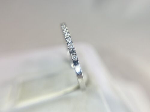 10k White Gold Natural Round Brilliant Diamond Classic Wedding Band Ring 1/5 TCW