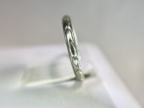 Vintage Art Deco Orange Blossom 18k White Gold Hand Engraved Wedding Band Ring