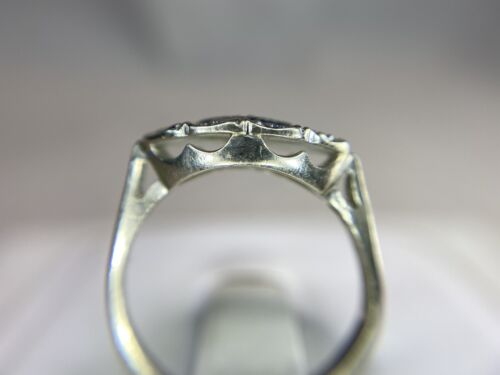 Vintage 10k White Gold Round Single Cut Natural Diamond Small Cocktail Ring