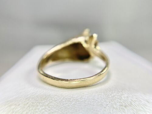 Vintage 14k Yellow Gold Handcrafted Cat Ring