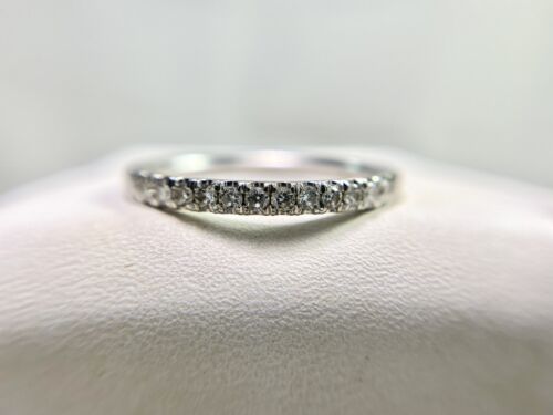 14k White Gold Natural Round Brilliant Diamond Wedding Band Ring