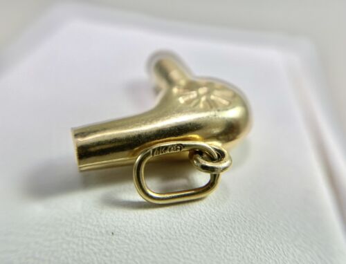 Vintage 14k Yellow Gold Blow Dryer Salon Theme 3D Charm Small Pendant