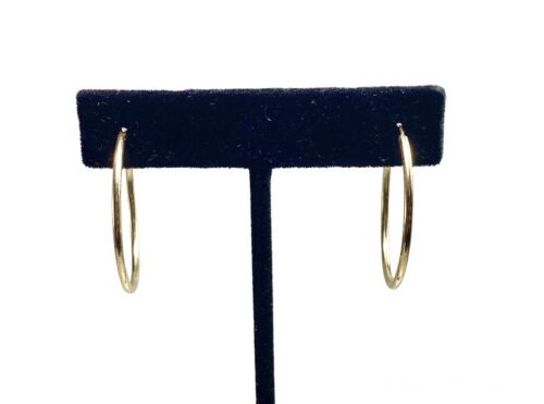 14k Yellow Gold Italy Designer Lightweight Hoop Earrings