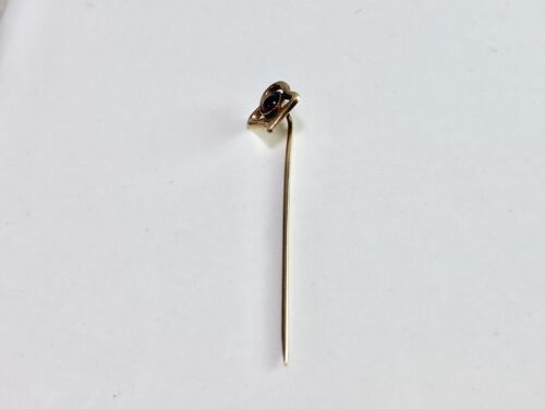 Victorian 10k Yellow Gold Round Rhodolite Garnet Stick Pin