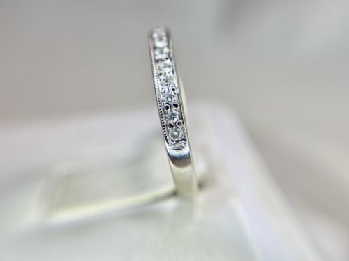 14k White Gold Natural Round Brilliant Diamond Wedding Band Stack Ring 1/4 TCW 