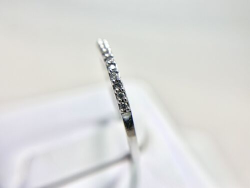 10k White Gold Designer Signed Natural Round Diamond Wedding Band Stack Ring