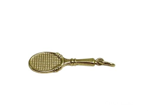 Vintage 14k Yellow Gold Handcrafted Tennis Racket Charm Pendant