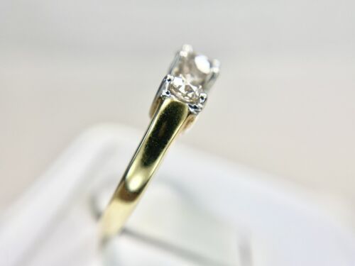 14k Yellow Gold Round Brilliant Diamond Three Stone Engagement Ring 1.50 ct