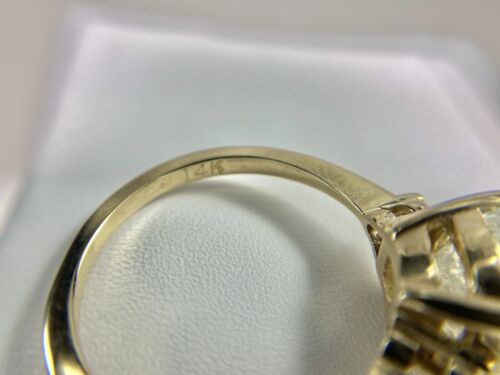 Vintage 14k Yellow Gold Natural Round Brilliant Big Diamond Engagement Ring