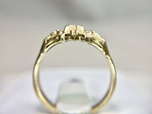 Vintage Art Deco 14k Yellow Gold Natural Old European Diamond Engagement Ring