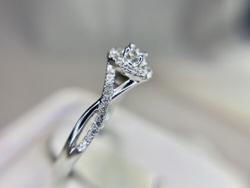 10k White Gold Designer Round Brilliant Diamond Oval Shape Halo Engagement Ring