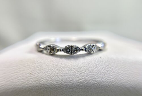 14k White Gold Designer Natural Round Brilliant Diamond Wedding Band Ring