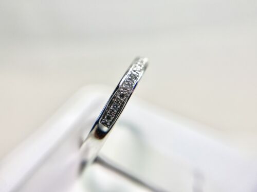 14k White Gold Natural Round Brilliant Diamond Classic Wedding Band Ring