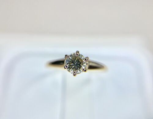 Vintage Art Deco 14k Yellow Gold Natural Round Diamond Buttercup Engagement Ring