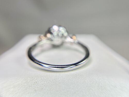 18k White Gold Designer Natural Round Brilliant Diamond Halo Engagement Ring