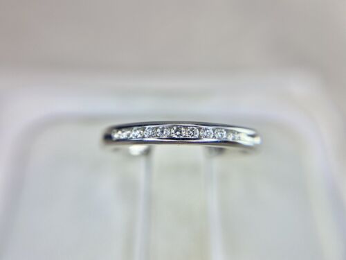 10k White Gold Round Brilliant Diamond Channel Set Wedding Band Ring 1/5 TCW